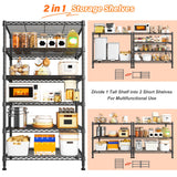 REIBII 6 Tier Shelf Metal Shelving 70"H Storage Shelves Sturdy Wire Rack Shelf Units Adjustable Detachable Storage Shelving Unit for Kitchen Laundry Pantry Garage Commercial 71"H x 21.65"W x 11.8"D REIBII
