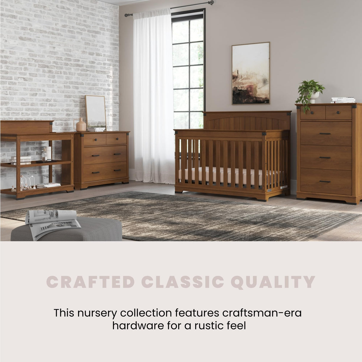 Child Craft Redmond Full Panel 4-in-1 Convertible Crib, Baby Crib Converts to Day Bed, Toddler Bed and Full Size Bed, 3 Adjustable Mattress Positions, Non-Toxic, Baby Safe Finish (Coach Cherry) Child Craft