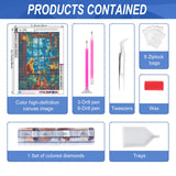 Diamond Art Kits for Adults Cat, 5D Window Landscape Diamond Painting Kits for Adults Beginners, DIY Potted Plant Full Round Dots Drill Gem Art Kit for Gift Home Wall Decor 12 x 16 Inch Camocin