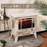 TURBRO Suburbs 25" WiFi Electric Fireplace Infrared Heater with Crackling Sound, Freestanding Fireplace Stove with Adjustable Flame Effects, Overheating Protection, Timer, Remote Control 1400W, Ivory TURBRO