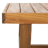 SAFAVIEH Outdoor Collection Duncan Natural Brown Slatted Top Solid Wood Coffee Table SAFAVIEH