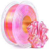 SUNLU Silk PLA Plus 3D Printer Filament, Dual Color Shiny PLA+ Filament 1.75mm, Silk Textures, 360° Spin Unveils Varied Colors, Dimensional Accuracy +/- 0.02mm, 1KG Spool(2.2lbs), Silk Pink Gold SUNLU
