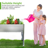 FOYUEE Galvanized Raised Garden Bed with Legs Outdoor Elevated Planter Box Stand Up Metal Flower Beds for Patio Vegetable Herb FOYUEE