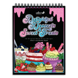 ColorIt Delightful Desserts and Sweet Treats Adult Coloring Book - 50 Single-Sided Designs, Thick Smooth Paper, Lay Flat Hardback Covers, Spiral Bound, USA Printed, Desserts Coloring Pages ColorIt