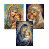 CHWGLFGG 5D Diamond Art Kits for Adults Beginners, 3 Pack Virgin Mary Diamond Painting Kits, DIY Full Round Drill Paint by Diamonds Dot Gem Art for Adults, Home Wall Decor 12x 16 Inch CHWGLFGG