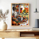 MAXBYE Paint by Numbers, Autumn Porch Adults' Paint by Number Kits, DIY Acrylic Paint Kit for Adults Beginners Unframed, Pumpkins Easy Oil Paint by Numbers Canva for Home Wall Decor 12x16inch MAXBYE