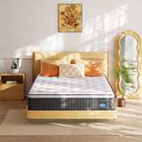 PECHINOU King Size Mattress, 10 Inch Gel Memory Foam Hybrid King Mattress in a Box, Individual Pocket Springs, Sleep Supportive Pressure Relief, Medium Firm & Soft Comfort PECHINOU