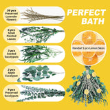 5 Kinds Mixed PCS Dried Eucalyptus & Lavender Flowers Bundle for Shower, 40 PCS 15''-17''Natural Real Fresh Preserved Eucalyptus Leaves and Lemon Shower Hanging Plants, Home Bathroom Decor, Fragrance Gifugi