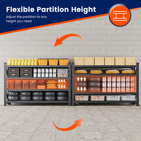 Yizosh Storage Shelves, 5000LBS Garage Shelving Unit, Metal Shelving Adjustable Storage Shelves Heavy Duty, Suitable for Garage, Supermarket, Warehouse, 71" W x 24" D x 70" H Yizosh