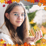 DoubleFill 9 Pcs Luminous Thanksgiving Diamond Painting Tabletop Decor Double Sided Fall Maple Leaf Diamond Art Kits for Adults Glow in The Dark Thanksgiving Centerpieces for Table Desktop DIY Crafts DoubleFill