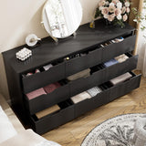 Tradre 59'' Black Dresser for Bedroom, 9 Drawer Wood Dresser with Handle Free, Large Modern Chest of Drawers for Home Office, Living Room, Entryway Tradare