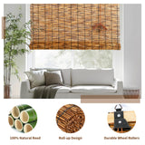 CSBWDLT Reed Roller Blinds Shades, Vertical Lifting and Breathable Waterproof Design, Sun Shade and Ventilation, Easy Installation,24" Wx64 H CSBWDLT