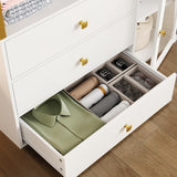 BOTLOG Closet Organizer, 81.2”H Wardrobe Closet with Hanging Rod and Storage Shelves, Garment Rack for Bedroom, Living Room(2PCS) BOTLOG