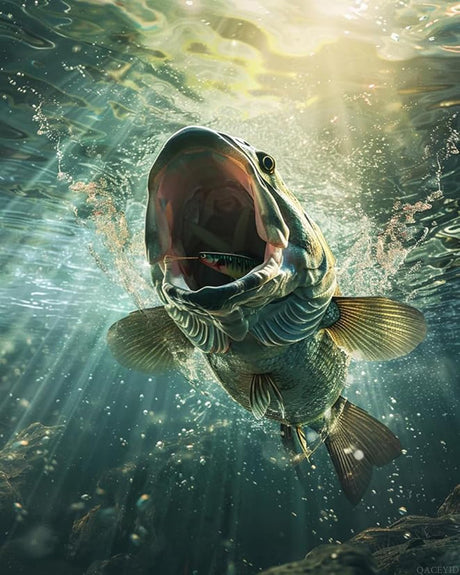 QACEYID Fish Paint by Number for Adults, DIY Oil Painting Kit on Canvas with Paintbrushes and Acrylic Color, Paint by Numbers for Beginner, for Home Wall Decor 16x20 Inch QACEYID