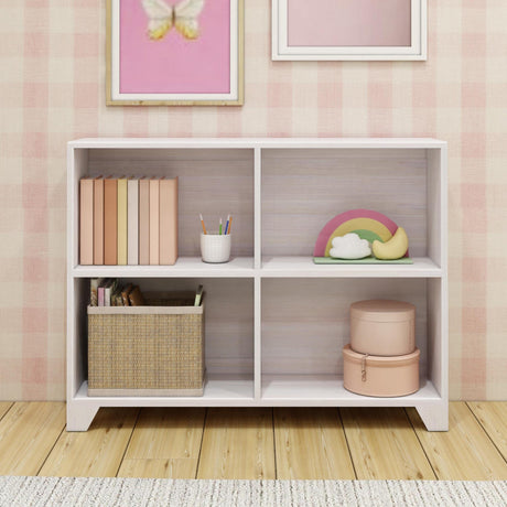 Max & Lily Modern Farmhouse 4-Shelf Solid Wood Bookcase in White Wash Max & Lily