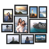 upsimples 10 Pack Picture Frames Collage Wall Decor, Gallery Wall Frame Set for Wall Mounting or Tabletop Display, Multi Sizes Including 8x10, 5x7, 4x6 Family Photo Frames, Black upsimples