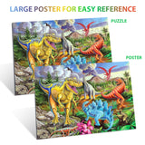 Puzzles for Kids Ages 4-8, 6-8, 8-10, Kids Puzzles 100 Piece Big Dinosaur Floor Jigsaw Puzzle for Kids Children Educational Puzzles Toys for Young Boys and Girls OSBOO