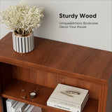 Furniwell 5-Shelf Tall Cherry Bookcase – Elegant Open Display Storage for Any Room Furniwell