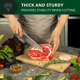 ROYAL CRAFT WOOD Bamboo Cutting Board with Juice Groove - Kitchen Chopping Board for Meat Cheese and Vegetables, Heavy Duty Serving Tray w/Handles (Large,10 x 15") ROYAL CRAFT WOOD