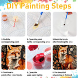 Mandun Paint by Numbers for Adult, Fox Paint by Numbers Kit for Adults Beginners, DIY Acrylic Oil Painting Kits with Brushes for Home Wall Decor 16x20Inch Mandun