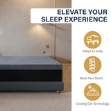 EGOHOME 10 Inch Full Mattress, Copper Gel Cooling Memory Foam Mattress for Back Pain Relief,Therapeutic Double Mattress Bed in a Box, Made in USA, CertiPUR-US Certified, 54x75x10 Black MLILY