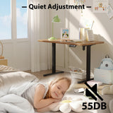 BONTEC Electric Standing Desk Frame, Height Adjustable Ergonomic Stand Up Desk Base with 3-Level Memory Quiet Motor, Table Legs Support for 154lbs, Black BONTEC