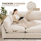 Tbfit Oversized Modular Sectional Sofa, Chenille Cloud Couch Deep Seat, 6-Seater Modular Sofa Couch for Living Room, Beige Tbfit