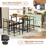 Tangkula 5-Piece Rustic Acacia Wood Bar Height Patio Set for Outdoor Dining Tangkula