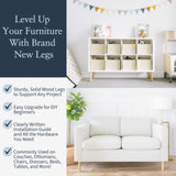 Ash Wood Furniture Legs - Premium Mid Century Legs for Sofa, Chair, Table, Dresser, Bed, Cabinet, Ottoman - Our Wooden Legs Are Easy To Install & Include Installation Hardware - Set of 4, 10 Inches Airy Abode