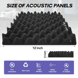 12 Pack Acoustic Panels 16" x 12" x 2", Sound Proof Foam Panels for Wall, High Density Fire Resistant Egg Crate Foam, Noise Dampening Sound Absorbing Soundproof Board for Music Home Studio Starfavor