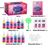 Golinkid Magic Water Elf Toy Kit,12 Bottles 18 Molds 70ML Aqua Fairy Water Gel Kit for Kids with Sparkling Magic Gel, Crate Your Own Magic Water Elf Aqua Fairy Water Pets Craft Kits for Kids Golinkid
