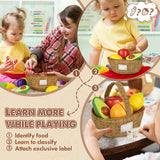 Wooden Play Food Sets, Lehoo Castle Toys Food for Kids Ages 4-8, Pretend Play Cutting Food Toys for Toddlers 3-5, Gift for Girls Boys Lehoo Castle