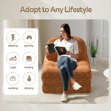 Dowinx Folding Sofa Bed with Pillow, Convertible Comfy Couch Bed for Adults Home Lounge and Gaming, Modern Comfortable Design for Apartment Living Room Bedroom, Single, Smooth Velvet, Amber Brown Dowinx