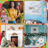 Cinnvoice 12 Pcs Seasonal Diamond Art Wreath Kits Holiday Fall Halloween 5d DIY Diamond Art Hanging Signs Thanksgiving Christmas Ornaments for Wall Door Decoration(Novel) Cinnvoice