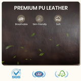 CALIVIA Manual Reclining 3-Seater Sofa with Heat & Massage, PU Leather Recliner Couch for Living Room, Faux Leather Upholstery, Deep Cushions & Sturdy Frame (Brown) CALIVIA