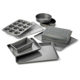 Calphalon 10-Piece Nonstick Bakeware Set, Includes Baking Sheet, Cookie Sheet, Cake Pans, Muffin Pan, and More, Dishwasher Safe, Silver Calphalon