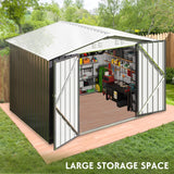 Polar Aurora 6x8 FT Outdoor Storage Shed, Metal Garden Shed with Updated Frame Structure, Tool Sheds for Backyard Garden Patio Lawn White Polar Aurora