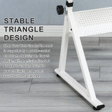 LiviNest Height Adjustable Drafting Table - Modern Tempered Glasses Artist Drawing Table Tilted Tabletop with Chair - Glass Topped Art Desk Work Station with Stool for Home Office White LiviNest