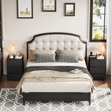 FOTOSOK Black Nightstand, 26" H Black Night Stand with Charging Station, Black Nightstand with USB Ports & Power Outlets, Silent Slides, Wooden End Side Table Bedside Table with 3 Drawers for Bedroom FOTOSOK