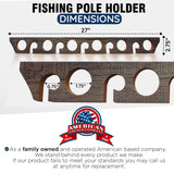 Rush Creek Creations | Fishing Rod Holder for 11 Rods, Fishing Pole Holder for Garage Organization and Wall Storage, for Fishing Gear and Fishing Accessories (Vertical Fishing Rod Rack) Rush Creek Creations
