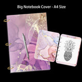 NiArt A4 Large Notebook Cover Epoxy Resin Silicone Molds A4,A5,A6,A7 Bookmark 40PCS Loose Leaf Binder Rings Kit DIY Casting Tool Handmade Agate Art Craft Soft Shiny Glossy Finish Easy Unmold Journal NiArt