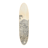 Creative Co-Op Coastal Decorative Surfboard Wall Décor for Living Room; Contemporary Wave Design Overlaid On Light Natural Wood, 65.5" Creative Co-Op