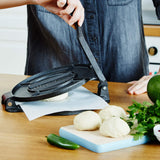 Uno Casa Cast Iron Tortilla Press 8 Inch with Cast Iron Comal Pan - Bundle of Cast Iron Tortilla Skillet for Roti, Tawa, Dosa, and Pataconera - Pre-Seasoned Heavy Duty Cookware for Authentic Cooking Uno Casa