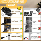 ANYOO Cotton Hammock Portable Camping Hammocks for Hanging Sturdy Garden Comfortable Fabric Hammock with Tree Straps Up to 660lbs with Travel Bag for Camping Outdoor/Indoor Patio Backyard ANYOO