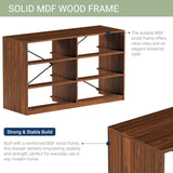 Modern 6-Drawer Dresser with Spacious Storage,Sturdy Wood Frame, and Large Capacity Drawers, Dressers for Bedroom, Home Organization Storage for Living Room or Hallway, Walnut Techni Home
