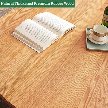 Farmhouse Coffee Table for Living Room,Solid Wood Coffee Table with Storage Shelf,Rectangle Center Table Oak Wooden Living Room Table Accent Cocktail End Table(39" W, White A) topjia