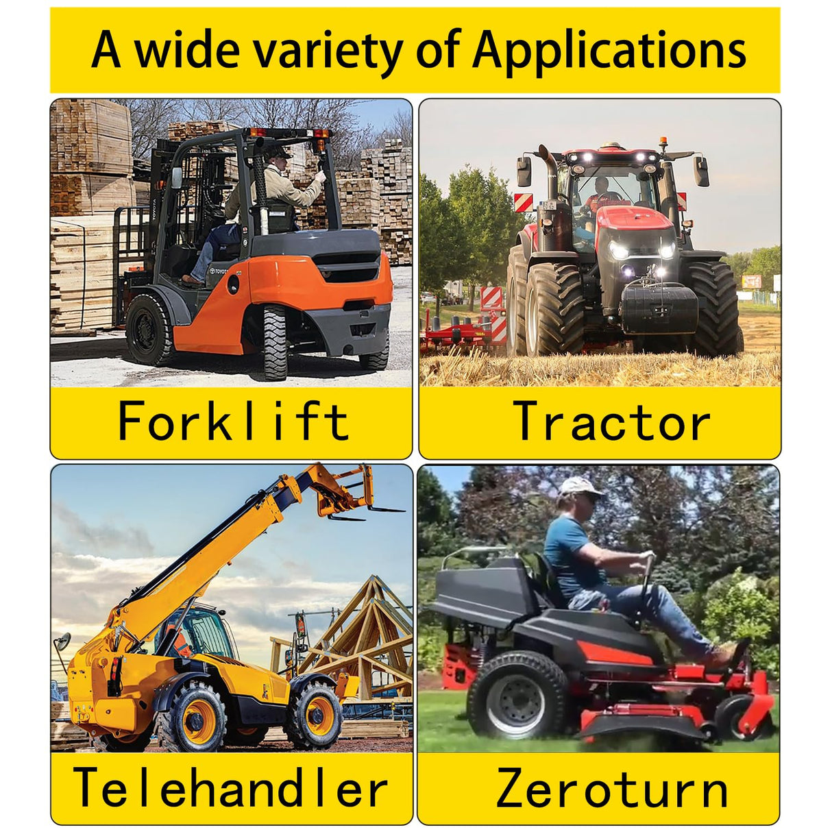 SEATIN Universal Forklift Seat W/Switch,Retractable Safety Belt fits Toyota Forklift Aftermarket,Tractor,Skid Loader,Excavator,Dozer,Backhoe,Telehandler,UTV,ATV SEATIN