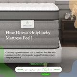 Onlylucky Queen Mattress 12 Inch, Luxury Gel Memory Foam Hybrid Mattress, 365-Night Trial, Queen Size Bed with Premier Pocket Springs for Comfort Night Sleep, Medium Firm, CertiPUR-US Certified Onlylucky
