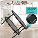 Yusong Round Glass Coffee Tables for Living Room, 2-Tier Circle Coffee Table with Storage, 26" Modern Center Accent Table with Light Black Glass, Small Side Table End Table for Small Space, Bedroom Yusong