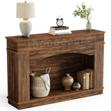 Tribesigns 47.24-Inch Console Table, 2-Tier Entryway Table with Elegant Pattern, Farmhouse Behind Couch Table Sofa Table, Hallway Table Foyer Table for Living Room, Entryway, Rustic Brown Tribesigns